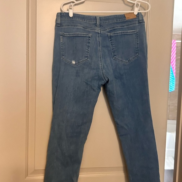 Paige Women's Blue Distressed Jeans - Picture 2 of 2
